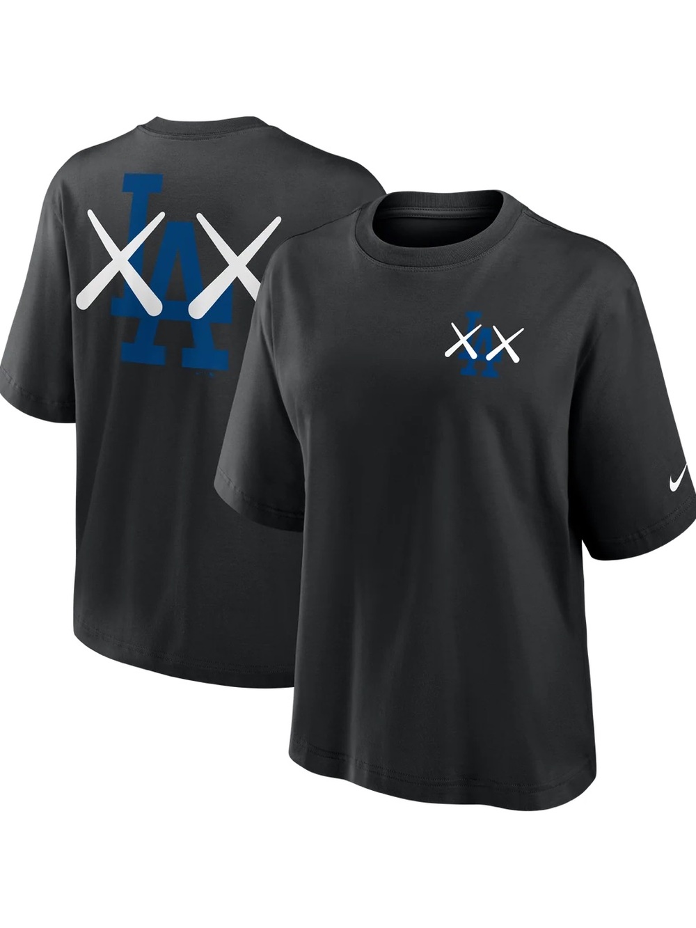 KAWS Women's Nike MLB Fanatics Fest Boxy Tee Los Angeles Dodgers in Black